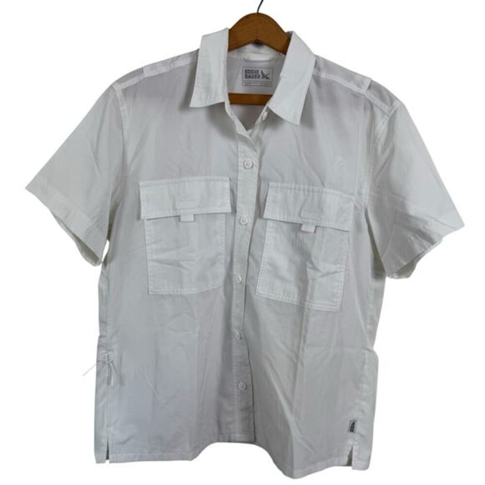 Eddie Bauer Women Button Up Shirt Top Size Small Hiking Fishing Outdoors Utility